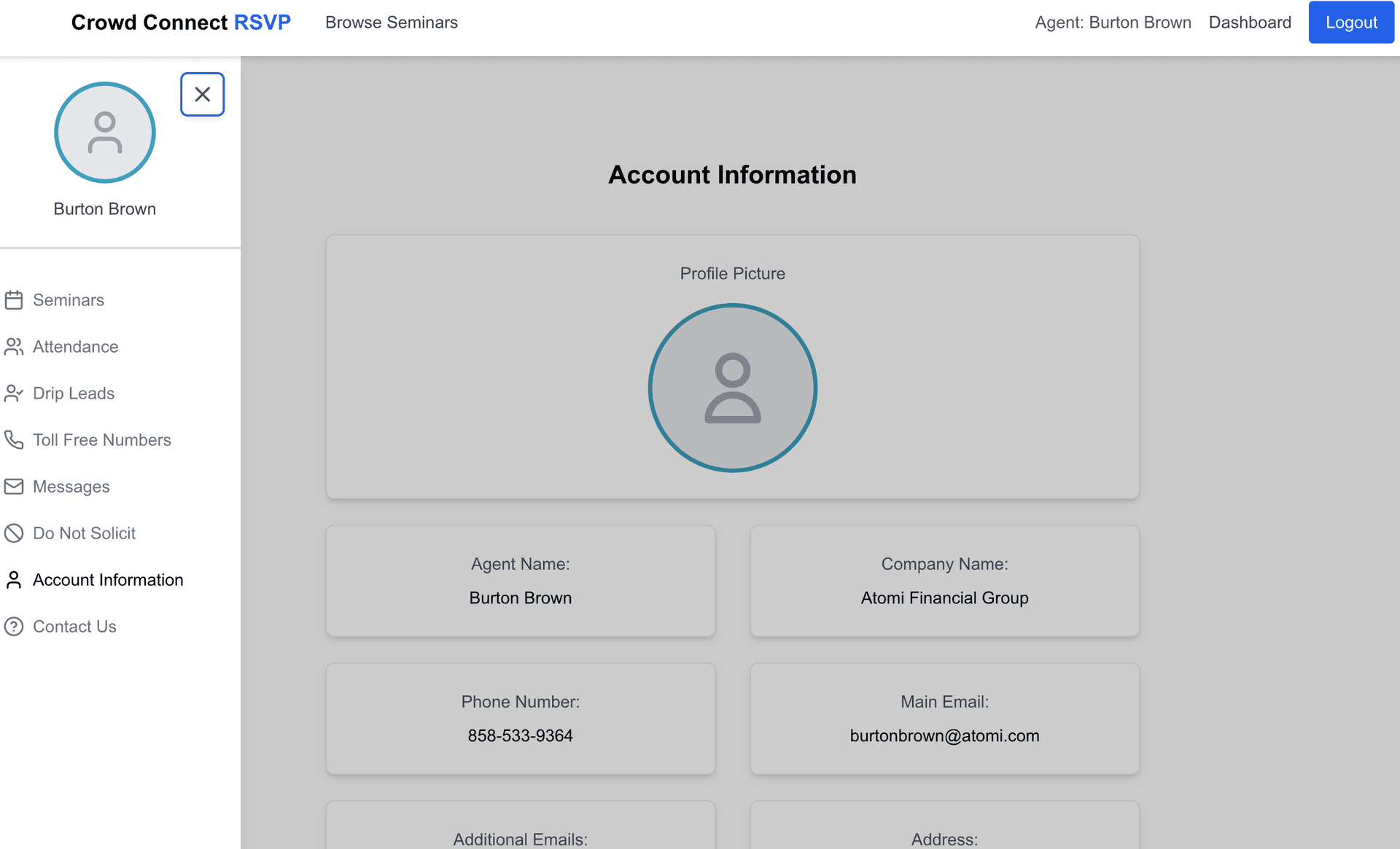 Attendee Management Interface